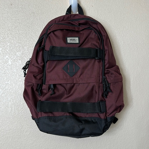 Vans Bags Vans Skate Back Pack Burgundy Black Multi Compartments